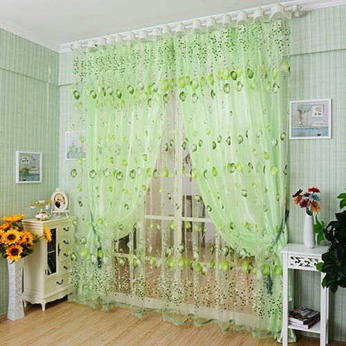 Tulip Flower Voile Curtain Drape Panel Room Sheer Home Door Window Decor Charm 