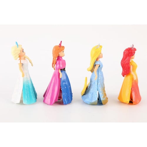 8pcs Movie Disney Princess Action Figures Changed Dress Doll Kids Girl Toy Gift 
