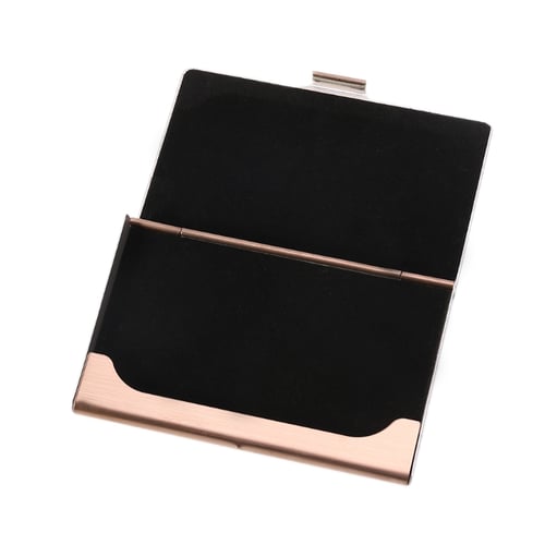 Business Name Credit ID Card Holder Box Cool Stainless Steel Pocket Case 
