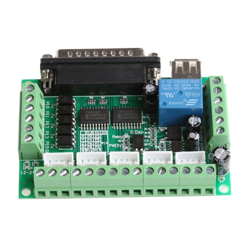 5 axis CNC Breakout Board with optical coupler for Stepper Motor Driver MACH3 