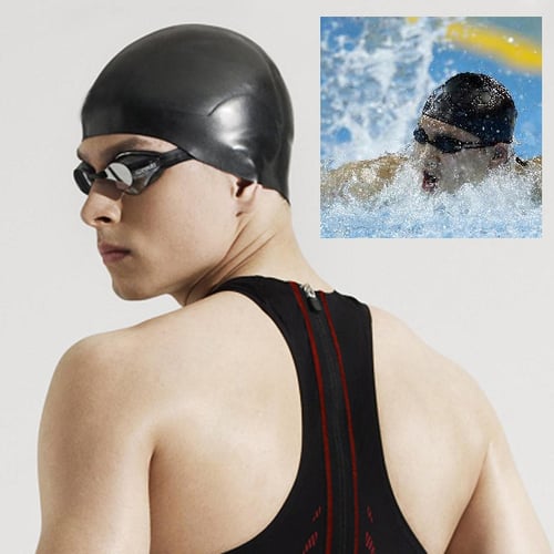 Durable Flexible Unisex Silicone Swimming Waterproof Swim Cap Bathing Hat 