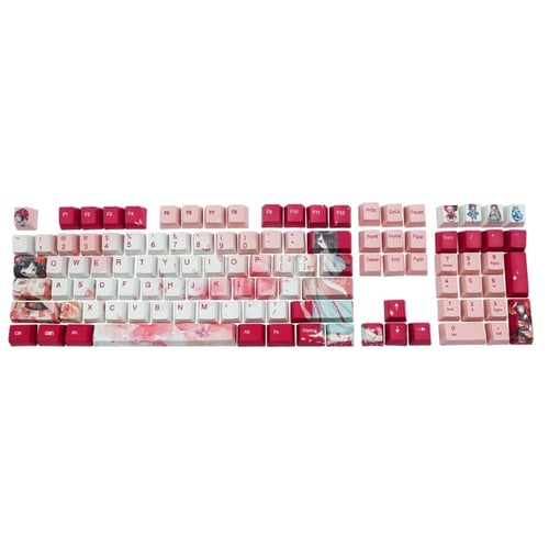 71 Key Cherry Blossom Dye Sub Keycaps OEM Profile for Cherry MX