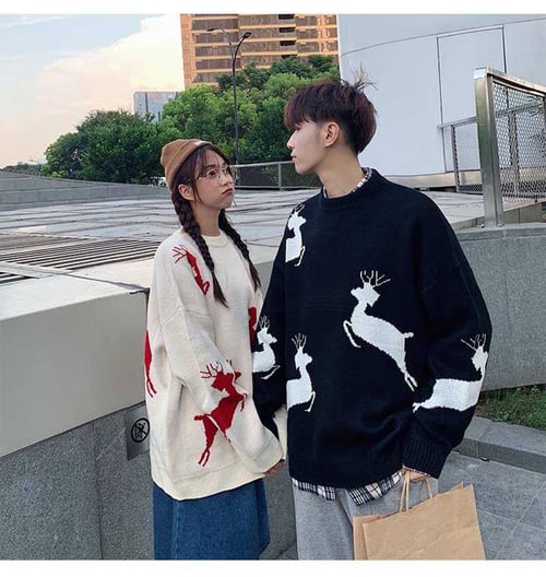 Christmas couple sweater knitwear clothing college fashion korean style  lovers women family look matching clothes outfit wear 15 - buy Christmas  couple sweater knitwear clothing college fashion korean style lovers women  family