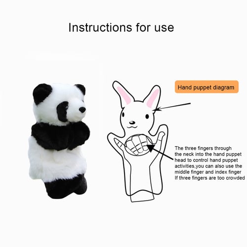 Cute Panda Animal Hand Puppet Plush Doll Kindergarten Kid Educational Toy 