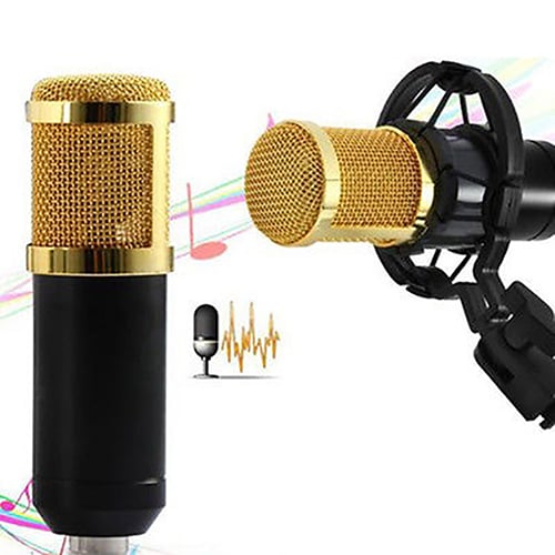 Blue SODIAL Professional BM-800 Condenser Microphone Dynamic Mic Sound Audio Studio Recording Microphone with Stand Shock Mount 