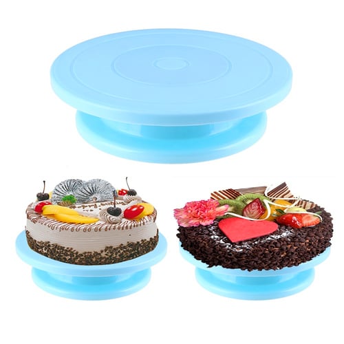 28CM PLASTIC TURNTABLE CAKE DECORATING ROTATING STAND RACK KITCHEN BAKING TOOLS 