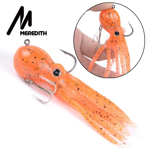 Swim Fishing Tackle Soft Silicone Saltwater Octopus Bait hook Squid Skirt Lure 