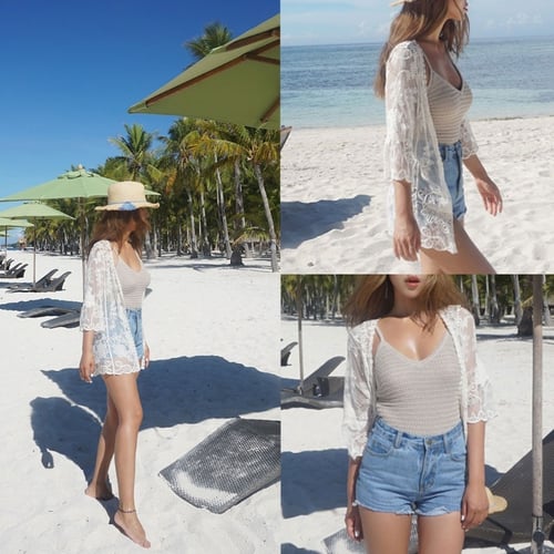 Women's Summer Casual See Through Lace Open Front Beach Kimono Cover Up -  buy Women's Summer Casual See Through Lace Open Front Beach Kimono Cover  Up: prices, reviews | Zoodmall