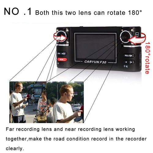 2.7" SOS DVR Digital Video Recorder 120° Dual Rotated Lens 180° Rotation HD 