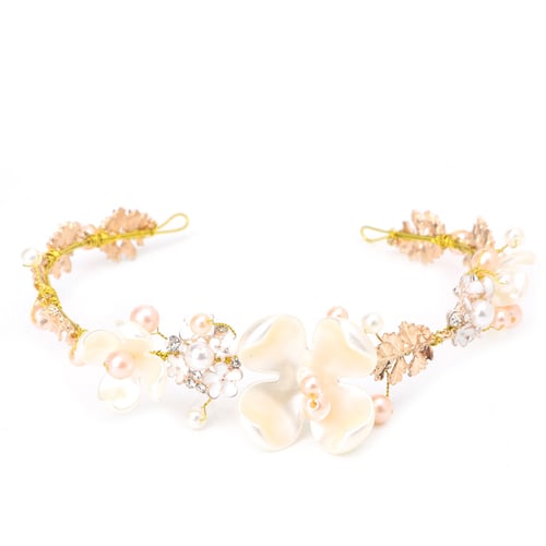 Flower Rhinestone Tiara Bridal Headband Wedding Faux Pearl Hair Clip Accessories 