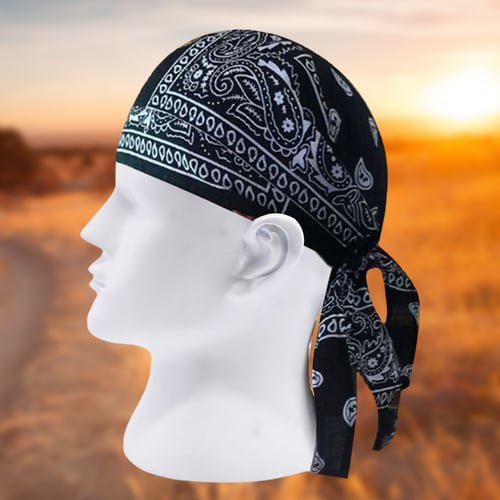 Outdoor Cycling Bicycle Cotton Headscarves Skull Print Head Wrap Bandanas Scarf 