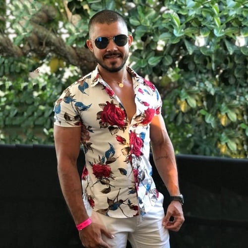 Summer Fashion Mens Shirt Slim Fit Short Sleeve Floral Shirt Mens Clothing  Trend Mens Casual Flower Shirts - buy Summer Fashion Mens Shirt Slim Fit  Short Sleeve Floral Shirt Mens Clothing Trend