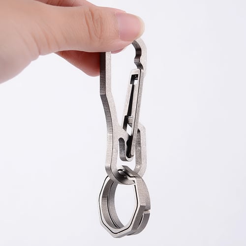 Outdoor Titanium Alloy Carabiner-Ring Key Chain Keychain Clip Hook Buckle Light 