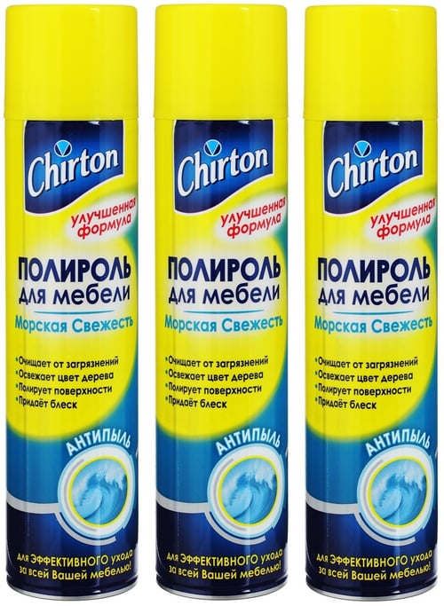 Полироль для мебели chirton весенняя свежесть антипыль 300 мл