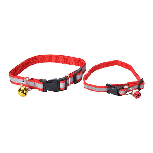 Adjustable Pet Cat Dog Puppy Glossy Reflective Collar Safety Buckle 