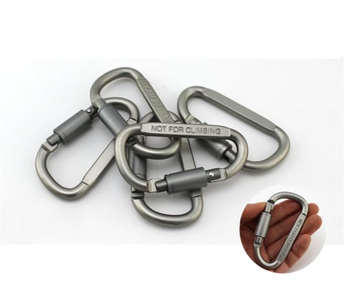 5X Aluminum Carabiner D-Ring Key Chain Clip Snap Hook Karabiner Camping Key 