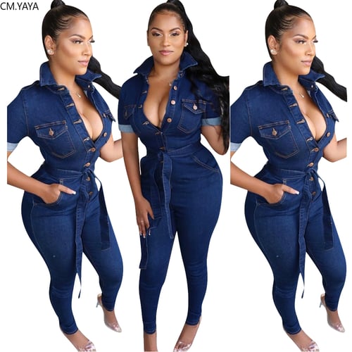 GL Autumn Winter women Denim Jeans Full Sleeve Sashes Bodycon Jumpsuit Sexy  Club Night Romper playsuit Overall outfit W8219 - buy GL Autumn Winter  women Denim Jeans Full Sleeve Sashes Bodycon Jumpsuit