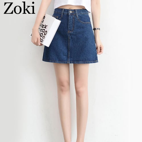 Zoki Sexy Women Denim Mini Skirt Fashion Summer High Waist Korean Black  Skirt Blue Package Hip Jeans Harajuku Plus Size Cotton - buy Zoki Sexy  Women Denim Mini Skirt Fashion Summer High