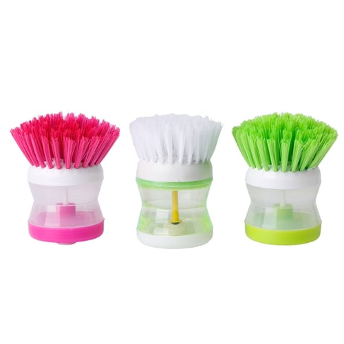 1pc Random Color Soap Dispensing Brush, Automatic Refillable Kitchen  Cleaning Brush For Dishwashing And Pot Scrubbing
