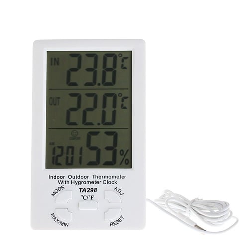 Digital In/Outdoor Temperature Hygrometer Clock Humidity Meter Temperature LCD 
