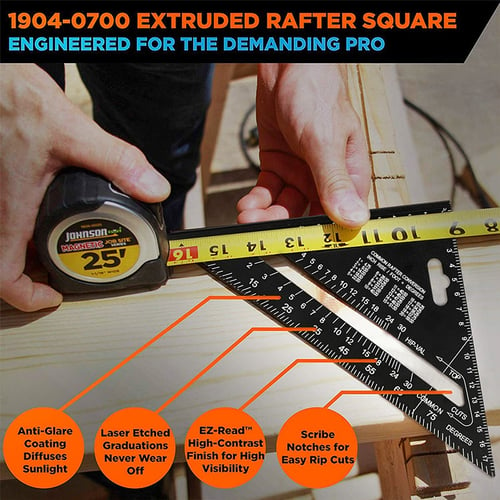 7/12 in Aluminum Alloy Speed Square Rafter Triangle Ruler Angle Woodwork Measure 