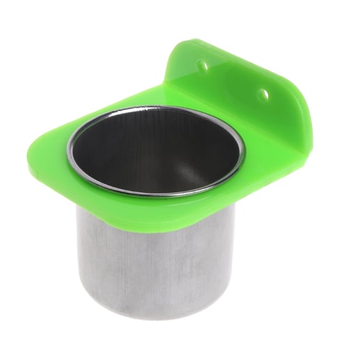 Stainless Steel Food Water Bowl Bird Feeder For Crates Cages Coop Dog Parrot Pet 