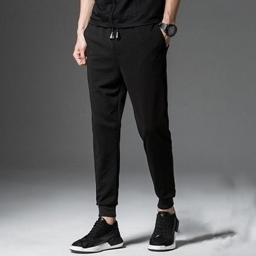 Fashion Mens Solid Drawstring Pocket Sports Trousers Casual Beam Feet Pants  Black Joggers Штаны Ropa De Hombre Plus Size S-5xl - buy Fashion Mens Solid  Drawstring Pocket Sports Trousers Casual Beam Feet