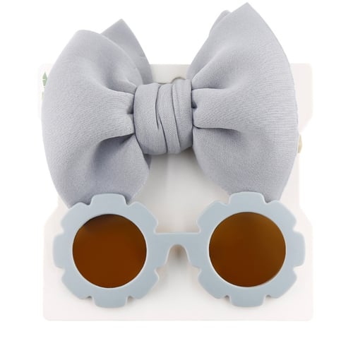 Children's Sunglasses & Headband Set, Cute Bow Headbands & Anti