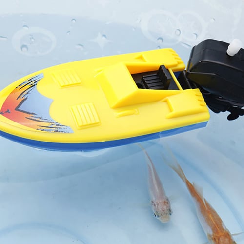 Kid Clockwork Wind Up Inflatable Boat Ship Baby Play Water Bathroom Bath Toy  F 