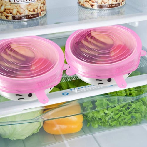 12x Silicone Stretch Lids Food Fresh Wraps Seal Vacuum Cover Food Seal Containe 