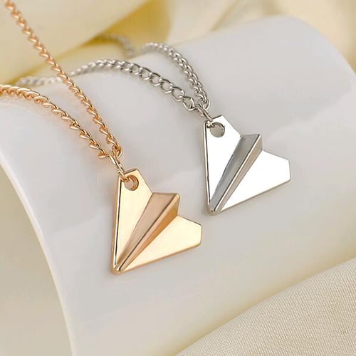 Louis Vuitton LV Paperplane Necklace Silver Metal & Zircon