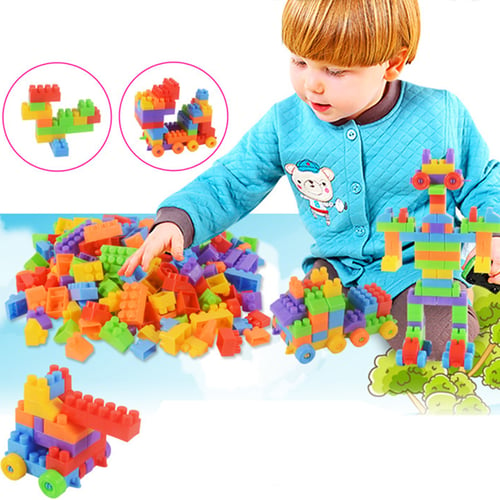 144 Pcs Plastic Building Blocks Bricks Kids Educational Puzzle Model Building 