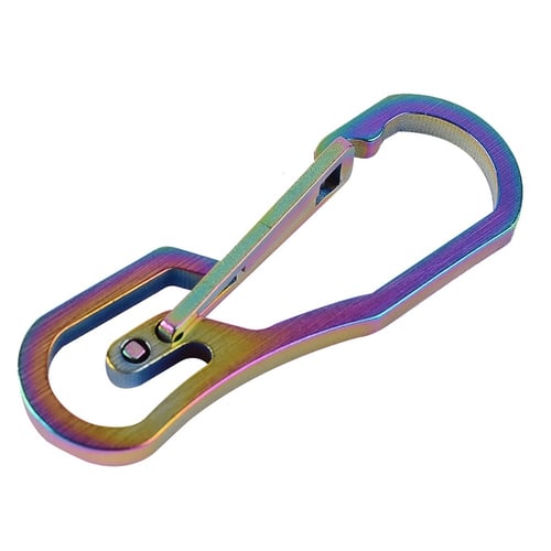 Titanium Alloy Carabiner D-Ring Key Chain Clip Snap Hook Camping Keychain 