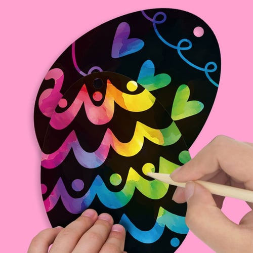 Magic Scratch Art Painting Paper Wooden Drawing Stick Kids DIY Kit Home NEW HOT 