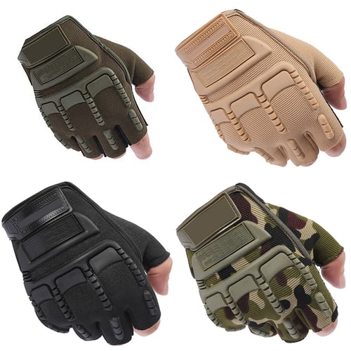 Men's Army Military Tactical Combat Bicycle Airsoft Half Finger Gloves 