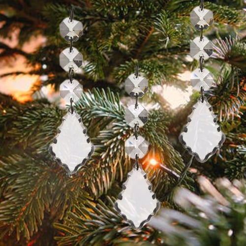 10/20/30pcs/Set Christmas Acrylic Crystal Drops Ornaments Xmas Tree Decorations 
