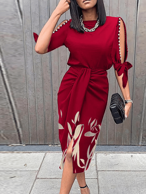 Sexy Hollow Out Elegant Lady Dress O-neck Draped Slit Maxi Dress Retro  Print Dresses For Women Party Dress Vestidos Mujer Verano - buy Sexy Hollow  Out Elegant Lady Dress O-neck Draped Slit