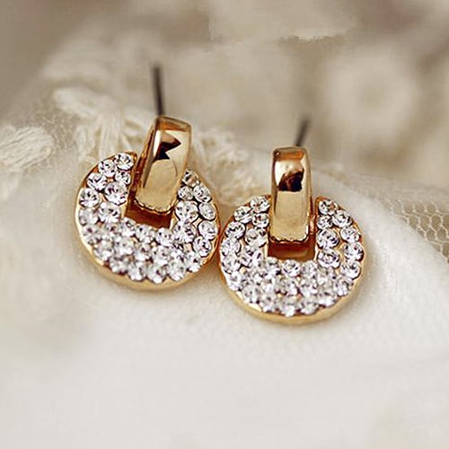 Kofun Earrings Matte Golden Coin Lady of Guadalupe Virgin Mary Stud Earrings Jewelry A 