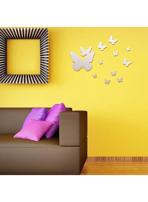 30Pcs/Set Acrylic 3D Butterfly Mirror Effect Removable Wall Sticker Decals Decor 
