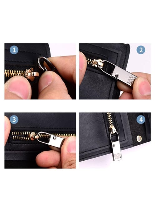 Black,Gold 6 Pack Zipper Pull Replacement Zipper Repair Kit Zipper Extenders Tab Fixer Zipper Sliders for Suitcases Backpacks Luggage Jacket 