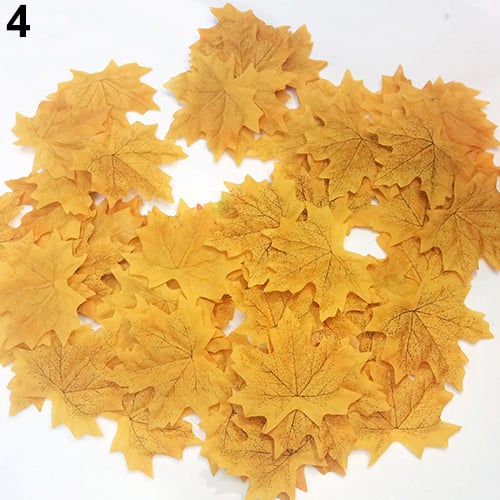Creative 100Pcs Artifical Fall Cloth Leaves Wedding Party Home Maple Leaf Decor 