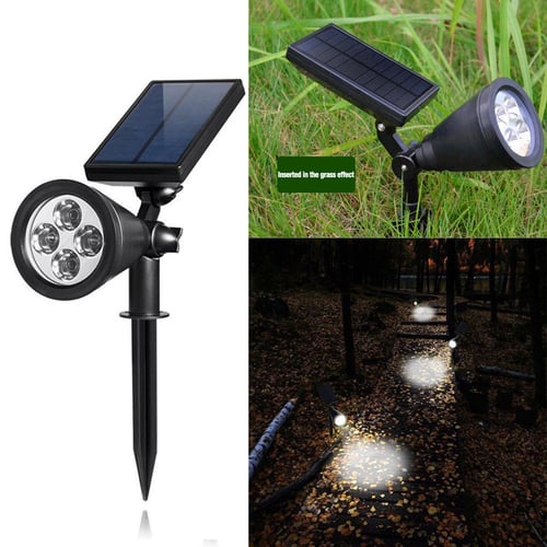 4 LED Solar Power Garden Lamp Spot Light Outdoor Lawn Landscape Path Spotlight 