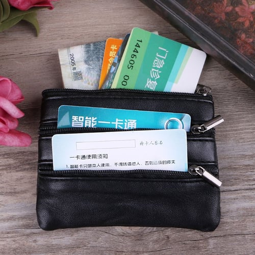 Women's Fashion Small Zip Coin Wallet Key Chain