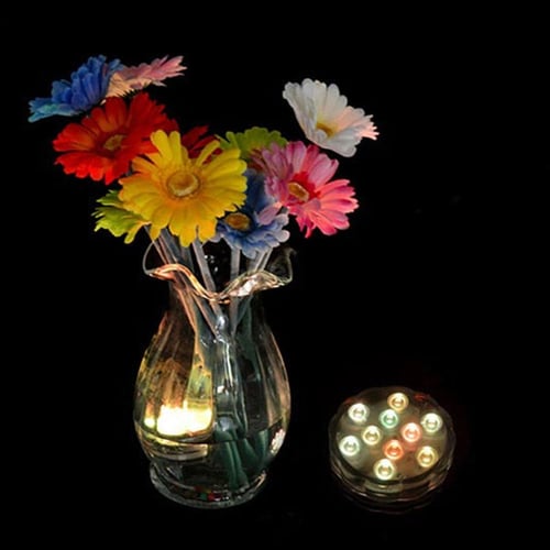 Submersible 10LED Waterproof Light RGB for Vase Wedding Party Fish Tank Decors 