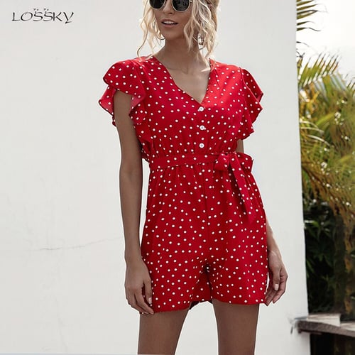 Summer Rompers Womens Jumpsuit Casual Ruffle Short Sleeve Clothing One  Piece Beach Outfits Belt 2020 Red Clothes Women Playsuit - buy Summer  Rompers Womens Jumpsuit Casual Ruffle Short Sleeve Clothing One Piece