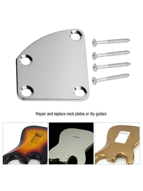 10pcs Chrome Guitar Neck Plate Curved Cutaway Semi Round for Guitar Parts 