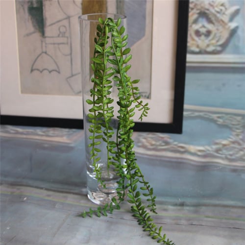 Artificial Succulents Beads Green Vines Hanging Rattan Plants Home Wall Decor 