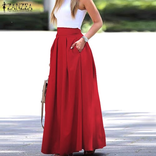 Fashion Pleated Maxi Skirts Women's Spring Sundress ZANZEA 2020 Casual High  Waist Long Vestidos Female Solid Faldas Saia 5XL - buy Fashion Pleated Maxi  Skirts Women's Spring Sundress ZANZEA 2020 Casual High