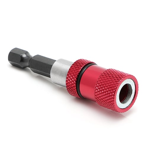 1/4 Hex Shank Drill Magnetic Screwdriver Bit 60mm Adjustable Extension Bar red 