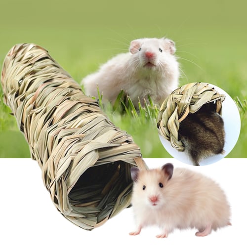 for Hedgehogs,Hamster,Rat Small Animal Large Warm Playing Sleeping Nest Habitat for Different Seasons 2 Sides Small Pet Animal Tunnel House with Curtain Guinea Pig Hideout Hideaway with Mat Brown 